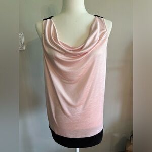 Express pink tank top with black racerback and band in size L